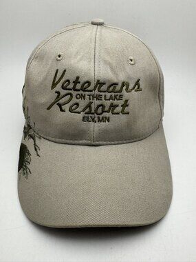 Dri-Duck Hat Cap Wildlife Series Veterans On The Lake Resort Ely MN Khaki Cotton
